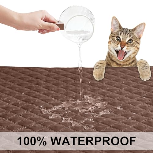 NICETOWN Pet Bed Cover Dog Blanket for Sofa and Furniture Waterproof Large Dog Crate Bed, Mat Reusable Pads Extra Large Puppy Pad, 1 Piece, 82" W x 102" L, Chocolate/Sand - color: Chocolate/Sand, size: 102"L x 82"W x 0.15"Th