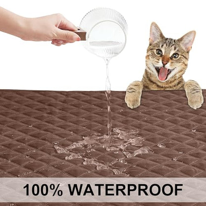 NICETOWN Pet Bed Cover Dog Blanket for Sofa and Furniture Waterproof Large Dog Crate Bed, Mat Reusable Pads Extra Large Puppy Pad, 1 Piece, 82" W x 102" L, Chocolate/Sand - color: Chocolate/Sand, size: 102"L x 82"W x 0.15"Th