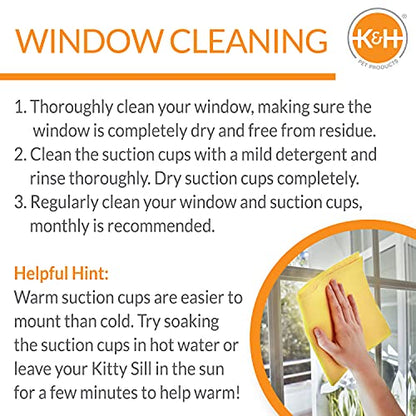 K&H Pet Products EZ Mount Double Stack Cat Window Perch for Large Cats, Sturdy Window Hammock Bed, Steel Frame, Sturdy Suction Cups, 2 Washable Shelf Covers, Foldable - Fits 27"W X 31"H Glass Spaces - style: Double Stack