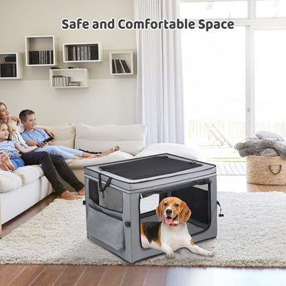 Portable Dog Crate Soft Dog Crate 22",30",36",42" Foldable Basic Dog Crates Easy Set-up, Light, Sturdy, Comfy，Collapsible Crate for Home and Travel (30Inch) - size: 30Inch