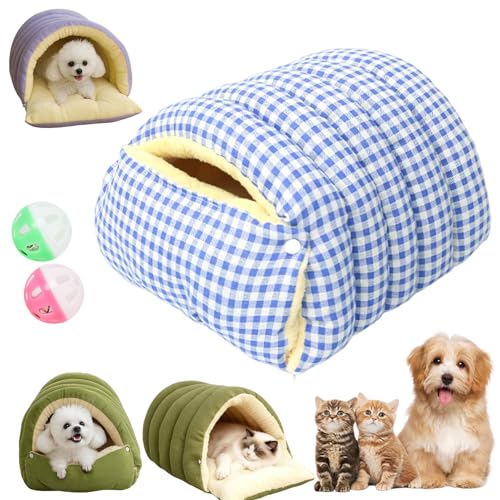 Removable and Washable Winter Closed-Off Cat Bed, Soft Fluffy Warm Autumn/Winter Cats House, Washable Non-Slip Pet Sleeping Bag for Indoor Cats Small Dogs (B,Medium) - color: B, size: Medium