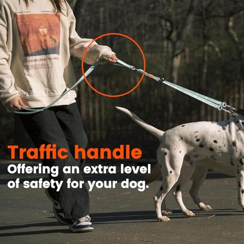Double Dog Leash, No Tangle 360° Swivel, Adjustable Two Padded Handles, Double Clip Dog Leash Coupler Splitter Breeds (Black, 2/3'' x 4.8 FT, Ultralight) - color: Black, size: Pro S/M Handle