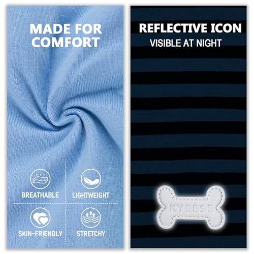 KYEESE 2Pack Dog Shirt, Soft Striped Dogs T Shirts, Lightweight Doggie Tank Top Cat Clothes, Sleeveless Dog Shirt for Small Dogs, Stretchy Pet Vest, Dark Blue, Medium - color: 02# 2Pack (Dark Blue+Striped), size: Medium (7-13lbs)