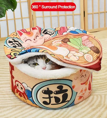 Noodle Cat Bed, Noodle Dog Bed, Keep Warm and Super Soft Creative Pet Nest for Indoor Cats,Removable Washable Cushion for Small Medium Large Dogs and Cats (Small) - size: Small