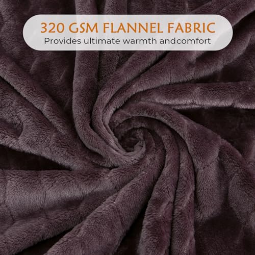 TOONOW Fleece Blanket Super Soft Cozy Throw Blanket 50" x 60", Lightweight Fuzzy Comfy Textured Flannel Blanket Warm Plush Throw Blankets for Couch, Sofa, Bed, Purple - color: Purple, size: Throw-50" x 60"