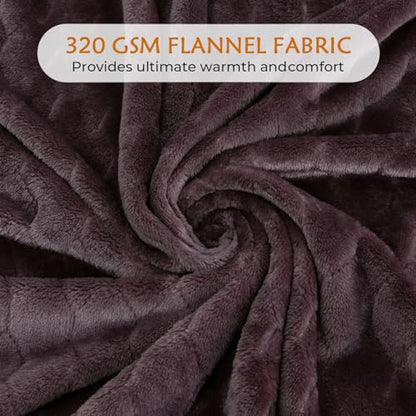 TOONOW Fleece Blanket Textured Fuzzy Plush Throw Blanket Twin Size 60" x 80", Super Soft Fluffy Bed Blanket Geometric Pattern Comfy Microfiber Flannel Blankets for Couch, Bed, Sofa, Purple - color: Purple, size: Twin- 60" x 80"