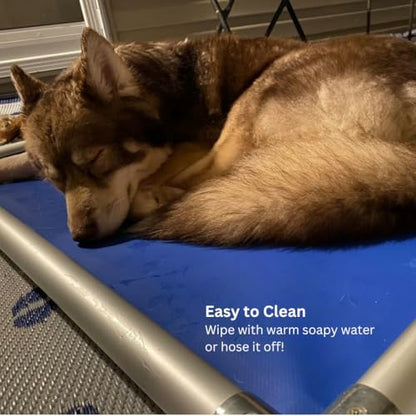 Kuranda Chewproof Elevated Dog Bed - Silver Aluminum - 30" x 20" - Heavy Duty Vinyl - Smoke - color: Smoke, size: Small