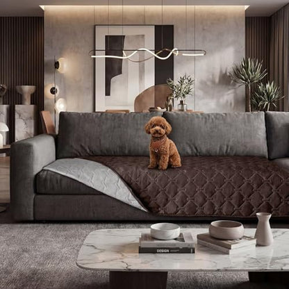 Large Waterproof Dog Bed Cover & Furniture Protector - Reversible, Non-Slip Pet Blanket for Bed, Sofa, Couch - Machine Washable - 30x30 Inches, Coffee - color: Coffee