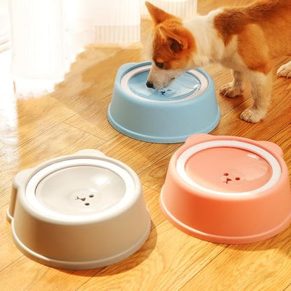 No-Spill Dog Water Bowl for Large Medium Small Dogs and Cats,Anti-Splash Pet Bowl with Float Board, Non-Skid Base, 1000ml Large Capacity (Pink) - color: Pink