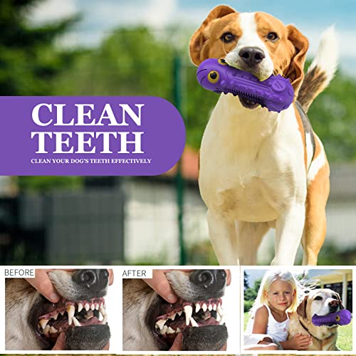 ZIKATON Dog Squeaky Toys for Aggressive Chewers, Durable Chew Toys for Large Medium Breed Dog, Dog Toys, Tough Durable Dogs Toys with Natural Rubber - color: Purple Octopus