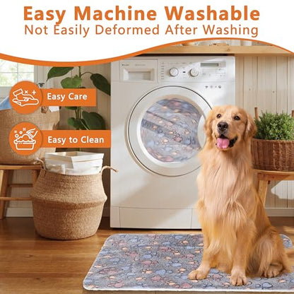 Dog Bed Mat,Soft Dog Kennel Pad with Cute Pattern,Multi-Size Durable & Machine Washable,Pet Pad for Dogs & Cats (Gray Paw, X-Large) - color: Gray Paw, size: 33.1''L×22.4''W×1.4''Th