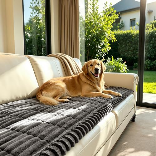 SUBRTEX Couch Cover for Dogs, Non-Slip Sofa Mat Washable, Thick Sofa Slipcover Cushion Protector Pet-Friendly(Gray, 27.6"x59.1") - color: Grey, size: 27.6"x59.1"