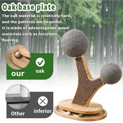Cat Tree Cat Scratching Post with Vertical Cat Scratcher, Interactive Toy Balls, Handmade Cat Furniture with Natural Materials, Cute Kitten Scratch Post, Easy-to-Clean - color: SZ-6