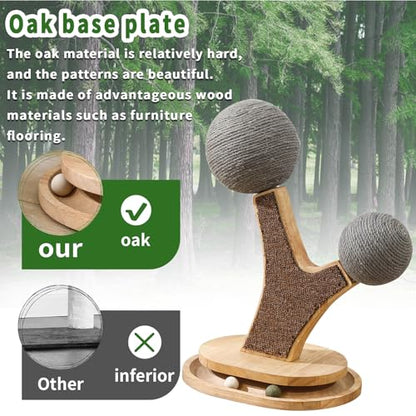 Cat Tree Cat Scratching Post with Vertical Cat Scratcher, Interactive Toy Balls, Handmade Cat Furniture with Natural Materials, Cute Kitten Scratch Post, Easy-to-Clean - color: SZ-6