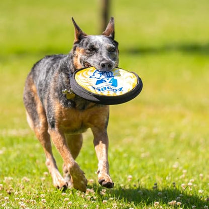 The ZooKeeper ZooBee Flying Disc Dog Toy – Soft & Durable Toss Disc for Indoor & Outdoor Play, Water Fetch & Pool Fun, Floats – Safe on Teeth – Dog Vision Friendly – Lightweight & Easy to Throw, Blue - color: Yellow