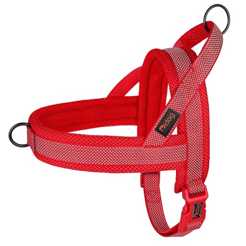 Didog No Pull Dog Harness with Breathable Mesh Padded, Full Reflective & Quick Fit Adjustable Vest Harness, Easy for Training Walking for Small & Medium and Large Dogs (Red, S:Chest 18-22") - color: Red, size: S: Chest 18-22", Fit 19-29 lbs