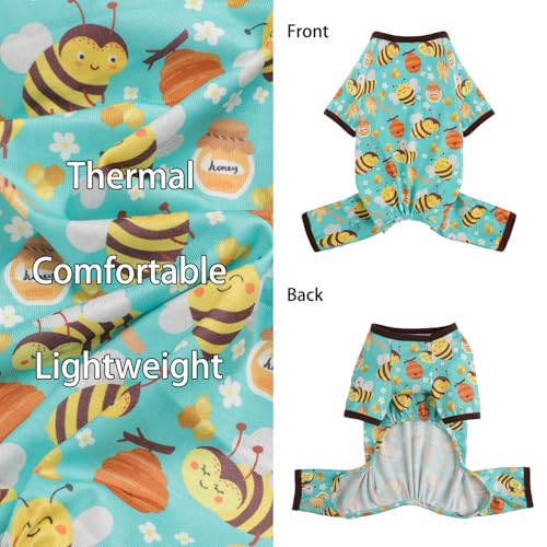 Dog Pajamas for Small Dogs, Soft Thin Pjs Jammies Cat Doggie, Summer Pet Cute Puppy Clothes Outfits Dogs Boy Girl(Bee, M) - color: Bee, size: Medium (Chest 16.9 in)
