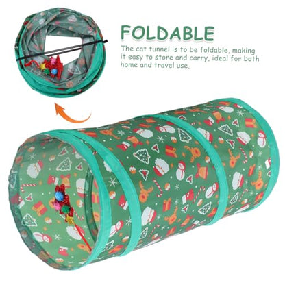 GALPADA Foldable Cat Tunnel Cube Interactive Pet Tunnel Toy for Cats and Kittens Playhouse for Indoor and Outdoor Fun Engaging Hideout and Resting