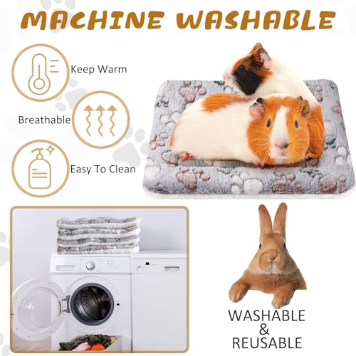 Tuanse 4 Pack Ultra Soft Dog Cat Bed Mat Small Animal Guinea Pig Bed with Cute Print Reversible Fleece Dog Crate Kennel Pad Cozy Washable Thickened Hamster Pet Beds Mat(13 x 10 Inches,Light Gray) - color: Light Gray, size: 13 x 10 Inches