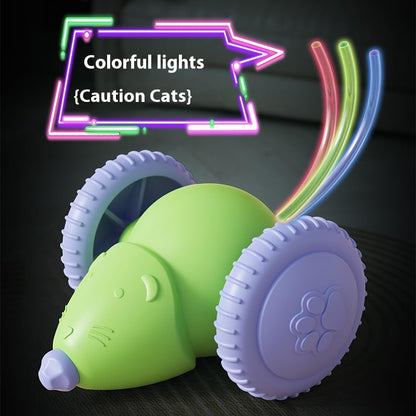 Interactive Cat Toys for Indoor Cats, Kitten Toys Like a Mouse, Rechargeable Cat Mouse Toy with Tail & Lights, Cat Toys for Bored Indoor Adult Cats, Automatic Cat Toy for Enrichment Exercise