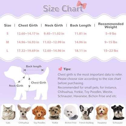 Bowknot Dog Sweater Dress for Small Dogs Girl, Stretchy Pet Sweaters Pullover Coats, Fall Winter Warm Dog Turtleneck Sweater (Purple, S) - color: Purple, size: Small (5-9lbs)