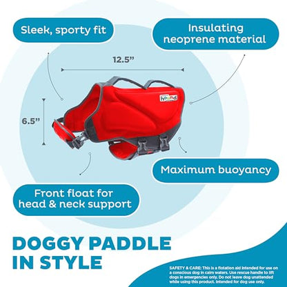 Outward Hound Dawson Swim Red Dog Life Jacket, Medium - color: Red, size: Medium (Chest Girth: 21"-27")