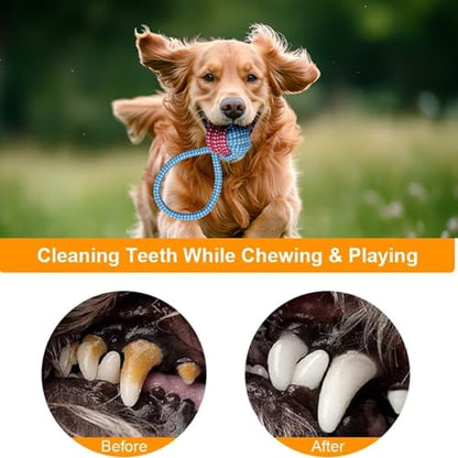 7 Pack Dog Toys for Teething, Entertainment, Puppy Chew Toys Pack with Cute Squeaky Toys,Durable Ropes Chew Toys