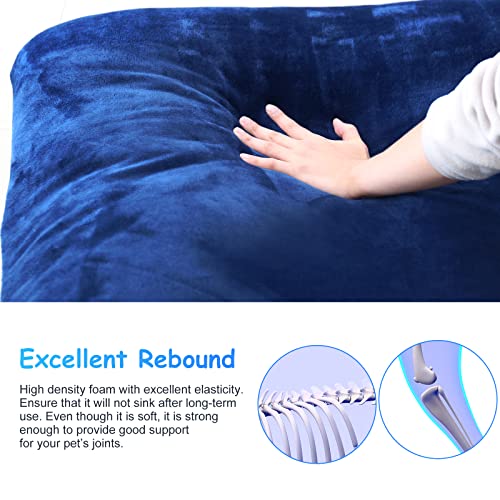 Super Soft Medium Dog Bed, 32 Inches Orthopedic Foam Pet Beds with Anti Slip Bottom, Dog Sleeping Mattress with Removable and Washable Cover, Blue M,32'' X 24'' X 3'' - color: Blue, size: 32.0"L x 24.0"W x 3.0"Th