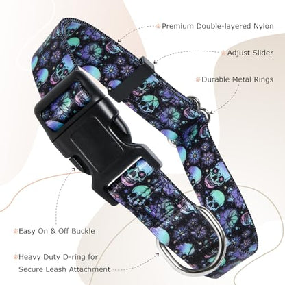 Adjustable Dog Collar with Safety Buckle Quick Release - Soft Nylon Pet Collars for Small, Medium, Large Puppies Dogs Collar Girls - color: 16, size: XL (Neck 18"-26")