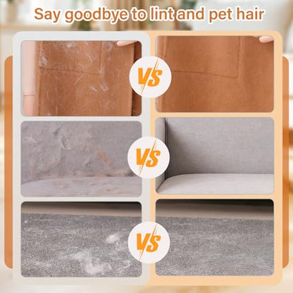 2-in-1 Upgrated Dual Sided Pet Hair Removal Glove, Gentle Deshedding Brushes for Dogs & Cats with Long and Short Fur, Reusable Electrostatic Pet Hair Remover Gloves for Sofa Clothing Cat Beds - 1 Pair
