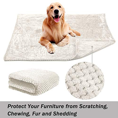 Dog Blanket,Soft Fuzzy Blankets for Puppy, Small,Medium,Large,X-Large Premium Fluffy Blankets Plush Fleece Throw Dog Bed, Couch, Sofa, Reversible Travel Warm Covers - color: Beige, size: S（24x32 inches）