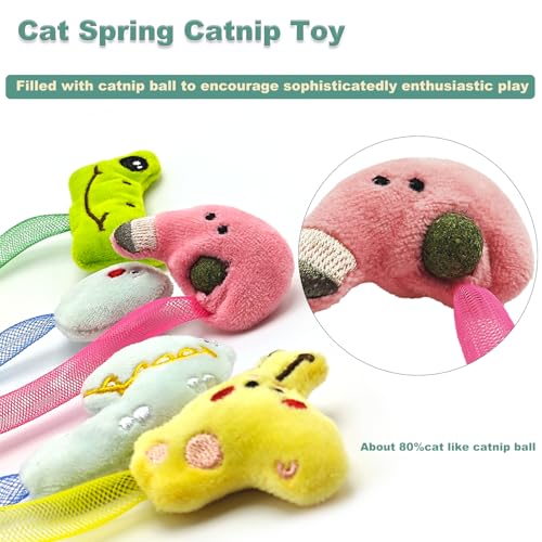Interactive Cat Toys Set, Silvervine Chew Sticks and Cat Spring Toy, Indoor Catnip Toys for Exercise and Dental Care, for Adult Cats and Kittens (10 Packs) - color: 10 Packs