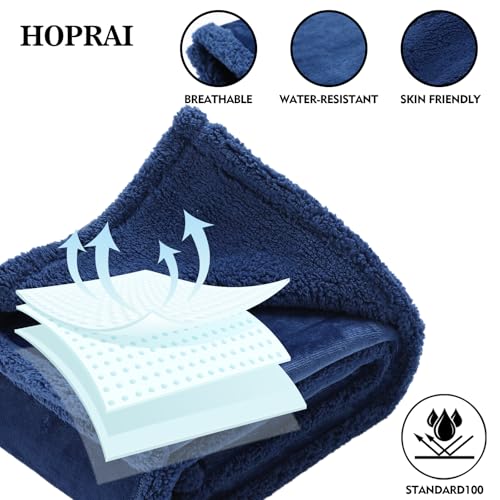 Dog Blanket, Waterproof Reversible Sherpa Fleece Throw Blanket, Furniture Cover for Bed, Couch, Sofa Protection from Liquid Pee and Pet Fur of Puppy, Cat (Navy Blue XS20*27inches) - color: Navy Blue, size: 20*27
