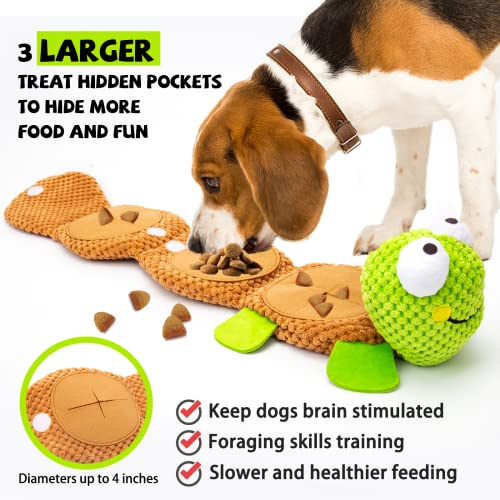 lilfrd Dog Puzzle Toys - Enrichment Squeaky Crinkle Snuffle Treat Dispensing Smart Dog Toys for Boredom and Stimulating, Durable Plush Toys for Large Medium Small Breed - Turtle - style: Turtle