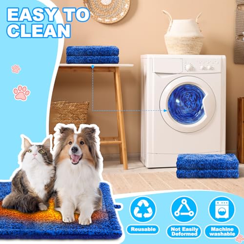 Riakrum 4 Pack Self Warming Cat Bed Mats Leopard Print Cat Dog Thermal Blanket Double Sided Self Heating Pet Pad with Storage Bags for Pet Winter Outdoor Indoor Supplies, Non Electric(XL) - size: XL