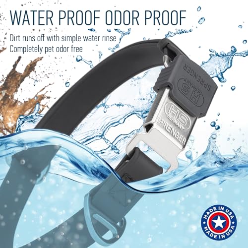 Biothane Waterproof Durable Dog Collar with Herm Sprenger - Quick Release ClicLock Buckle - Fits Medium and Large Dogs - Made in USA (Black, W 3/4" x L 12"-19") - color: Black, size: W 3/4" x L 12"-19"