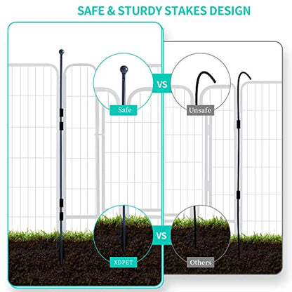 Dog Playpen Portable Outdoor Dog Fence, Dog Playpen for Large/Medium/Small Dogs, Dog Fences for The Yard with Doors Foldable Metal