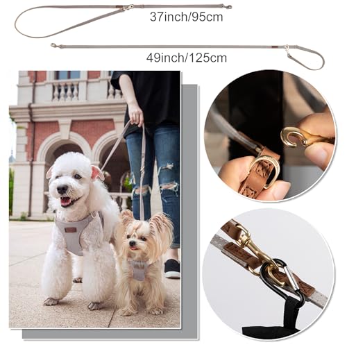 No Pull Small Dog Harness with Multifunction Dog Leash,Lightweight Soft Adjustable No Choke Escape Proof Pet Harness Vest Pet Harness Vest,Denim Gray,S - color: Pocket-Grey, size: S