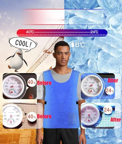 Cooling Vest for Men and Women - Adjustable Cold Vest for Sports, Fishing, Cycling, Running, Motorcycle, Gardening, Cooking | Breathable Mesh Fabric to Prevent Overheating & Heatstroke