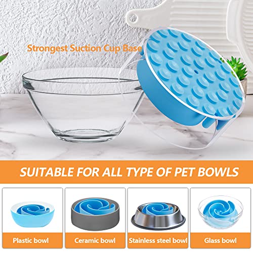 Slow Feeder Dog Bowls Insert, Animire Soft Silicone Slow Eating Dog Food Bowl for Small, Medium and Large Dogs, Compatible with Regular and Elevated Bowls - color: Blue, size: S
