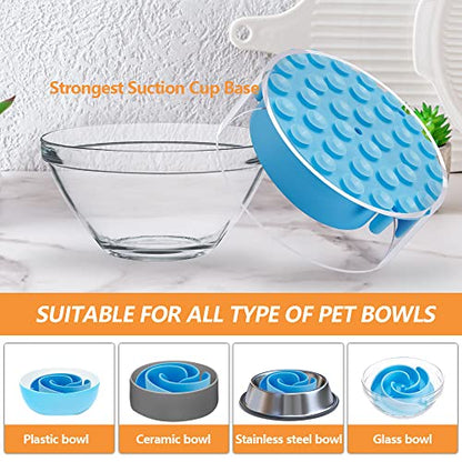 Slow Feeder Dog Bowls Insert, Animire Soft Silicone Slow Eating Dog Food Bowl for Small, Medium and Large Dogs, Compatible with Regular and Elevated Bowls - color: Blue, size: S