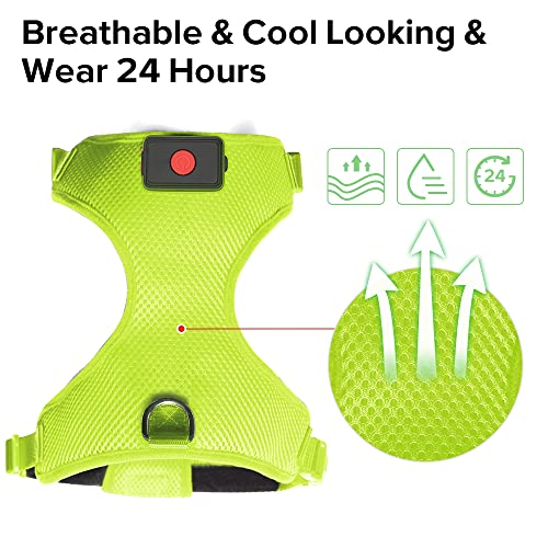 LED Dog Harness - Safety Light Up Dog Vest, No-Pull Dog Harness, Rechargeable Glowing Pet Harness for Dogs Nighttime Walking (Green, Medium) - color: Green, size: Medium