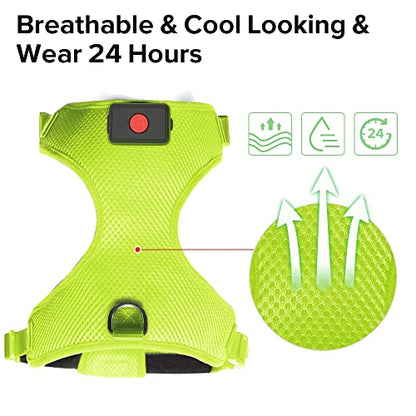 LED Dog Harness - Safety Light Up Dog Vest, No-Pull Dog Harness, Rechargeable Glowing Pet Harness for Dogs Nighttime Walking (Green, Medium) - color: Green, size: Medium