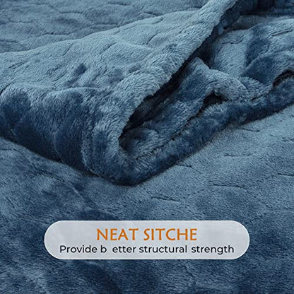 TOONOW Fleece Blanket Super Soft Plush Throw Blanket Twin Size 60" x 80", Cozy Fuzzy Bed Blankets Geometric Pattern Comfy Microfiber Flannel Blankets for Couch, Bed, Sofa, Navy Blue - color: Navy, size: Twin- 60" x 80"