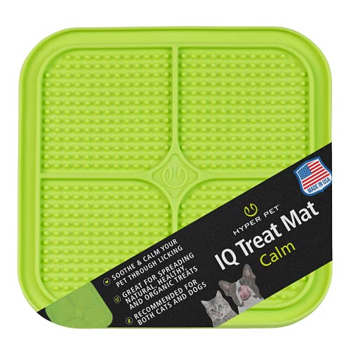 Hyper Pet IQ Treat Lick mat for Dogs, Dog Slow Feeder & Cat Lick mats | Great Alternative to Slow Feeder Bowls & Cat Feeders | Perfect Dog Licking mat, Cats Puzzle & Enrichment Toys - color: Green, size: Medium