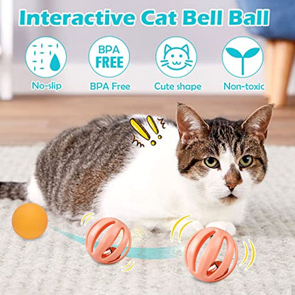 UPSKY Cat Toy Roller 4-Level Turntable Cat Toy Balls with Three Colorful Balls and Bell Ball X Turntable Interactive Kitten Fun Mental Physical Exercise Puzzle Toys - color: C-Gradient Orange