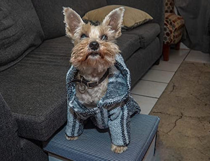 Mexican Dog Poncho Doggo Hoodie Baja Ponchos Blanket for Dogs Costume Pup Crew Pajamas Chihuahua Sweater Clothes from Small, Medium to Big Dog Made in Mexico with Recycled Fabric (3, Gray) - color: Gray, size: 3