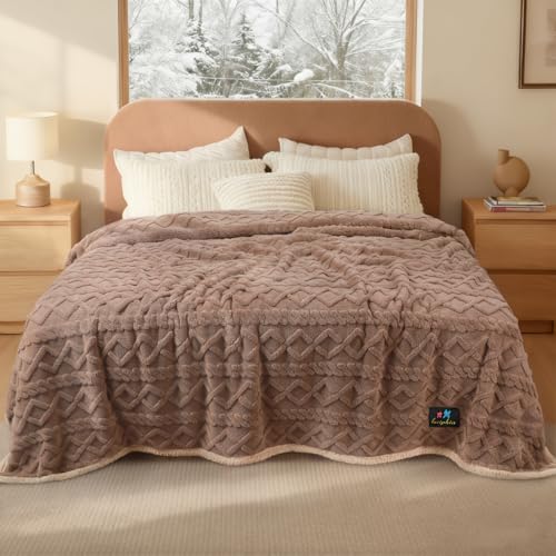 Luciphia Waterproof Pet Blanket, Liquid Pee Proof Dog Blanket for Sofa Bed Couch, Reversible Sherpa Fleece Furniture Protector Cover for Small Medium Large Dogs Cats, Khaki Queen Size（90" x 82"） - color: Khaki, size: Queen (90" x82")