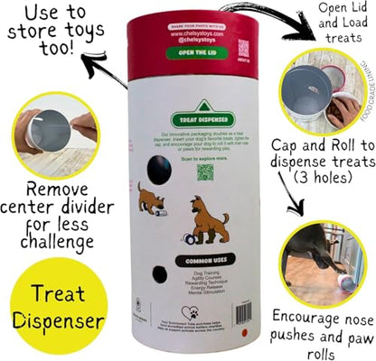Chelsy's Toys 3-in-1 Enrichment Tube for Dogs - Tug Toy, Treat Dispenser & Snuffle Ball | Fleece Rope Dog Toy | Tug of War | Interactive Dog Treat Puzzle for Dogs & Puppies | Wet/Freeze Teether (Lav) - color: Lavender
