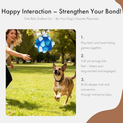 Mira's Pocket Dog Snuffle Ball Toy, Mental Stimulation Chew Toy for Dogs & Cats, 14cm Licking Mat Treat Dispensing Ball with Hollow Design, Slow Feeder for Fast Eaters (Blue) - color: Blue